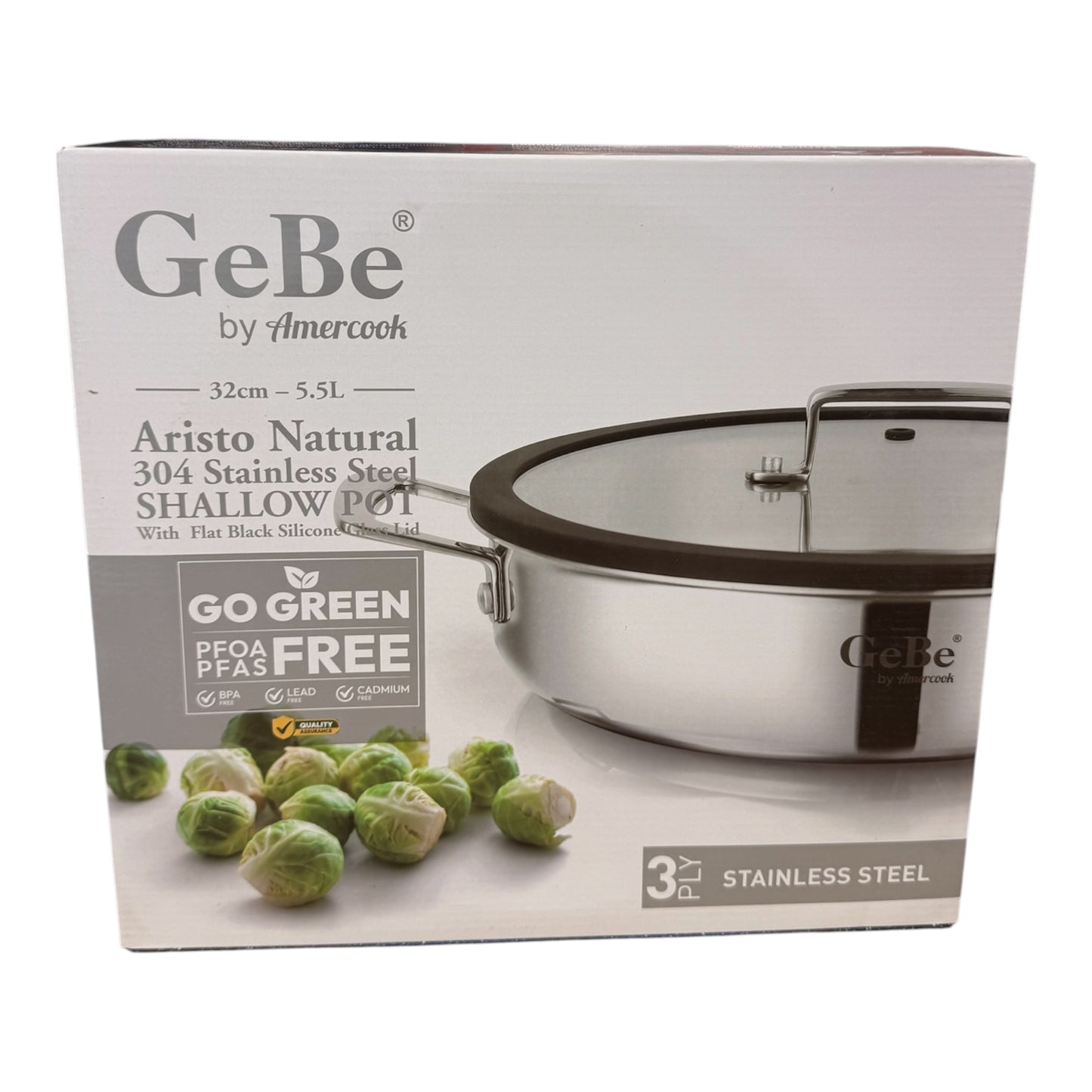 Gebe Stainless shallow pot