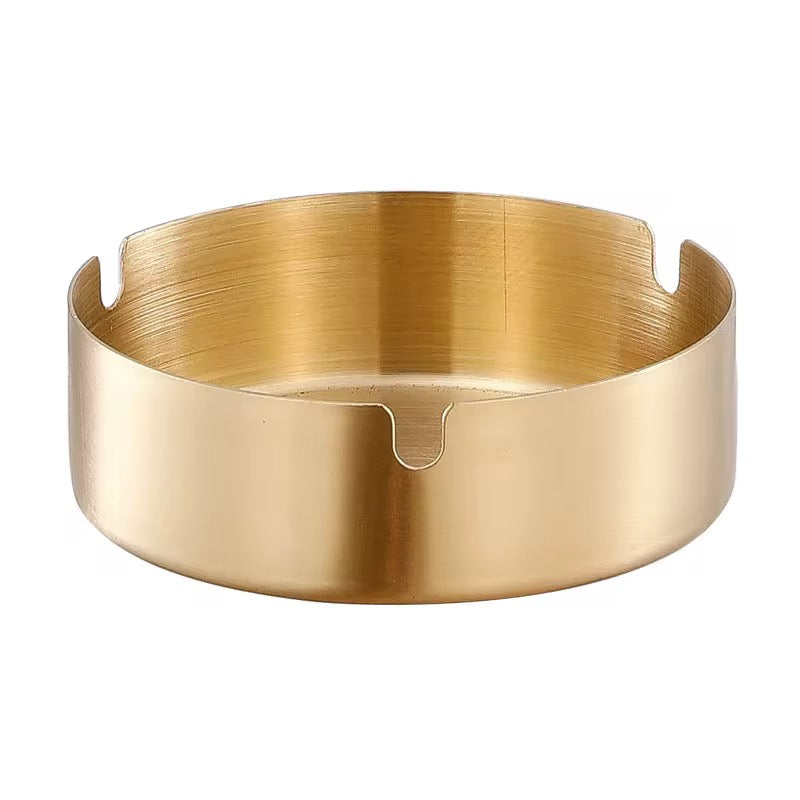 Ashtray 10 cm Gold Steel
