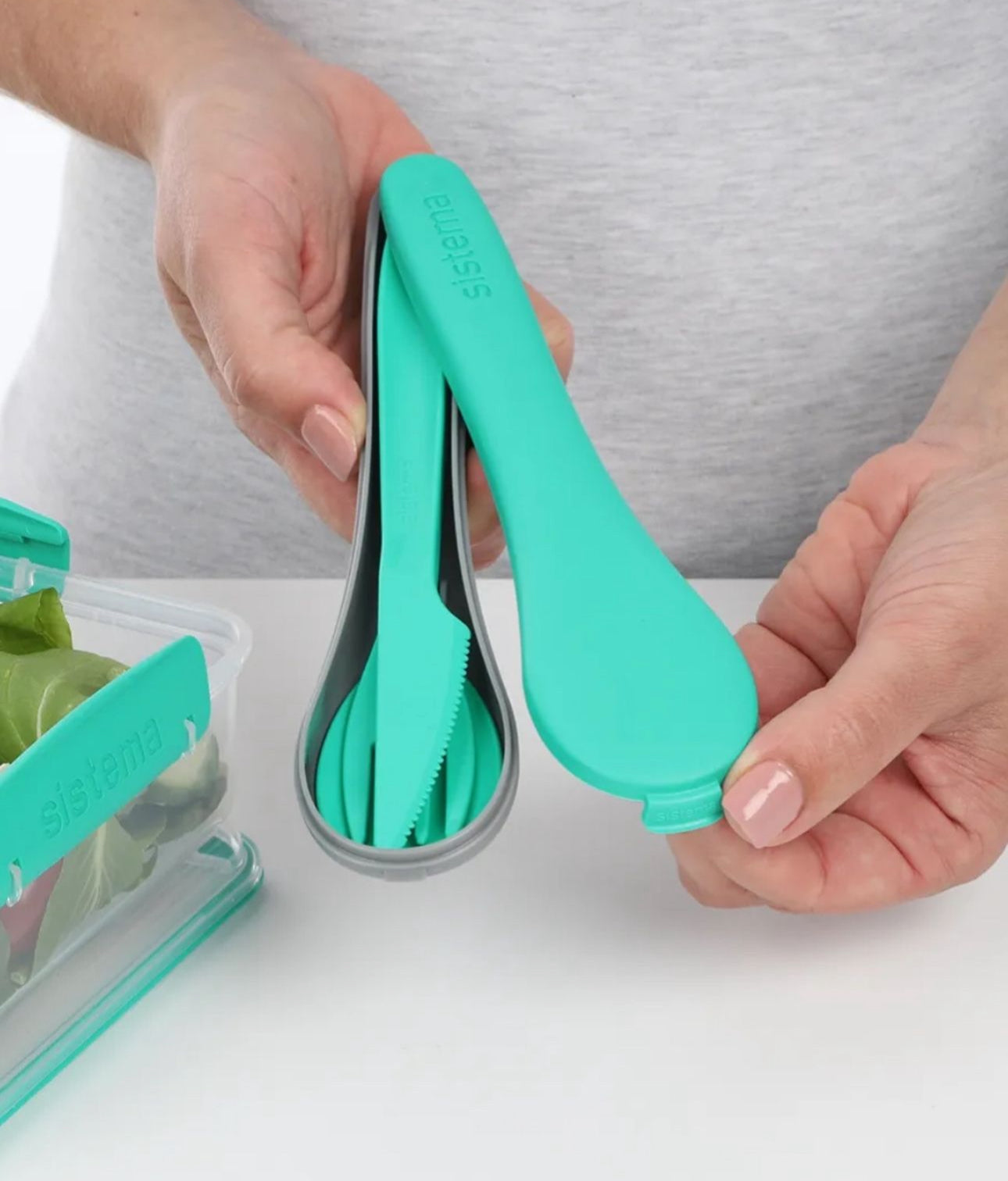 Sistema To Go Cutlery Set (Spn/Frk/Knf in Case) Minty color