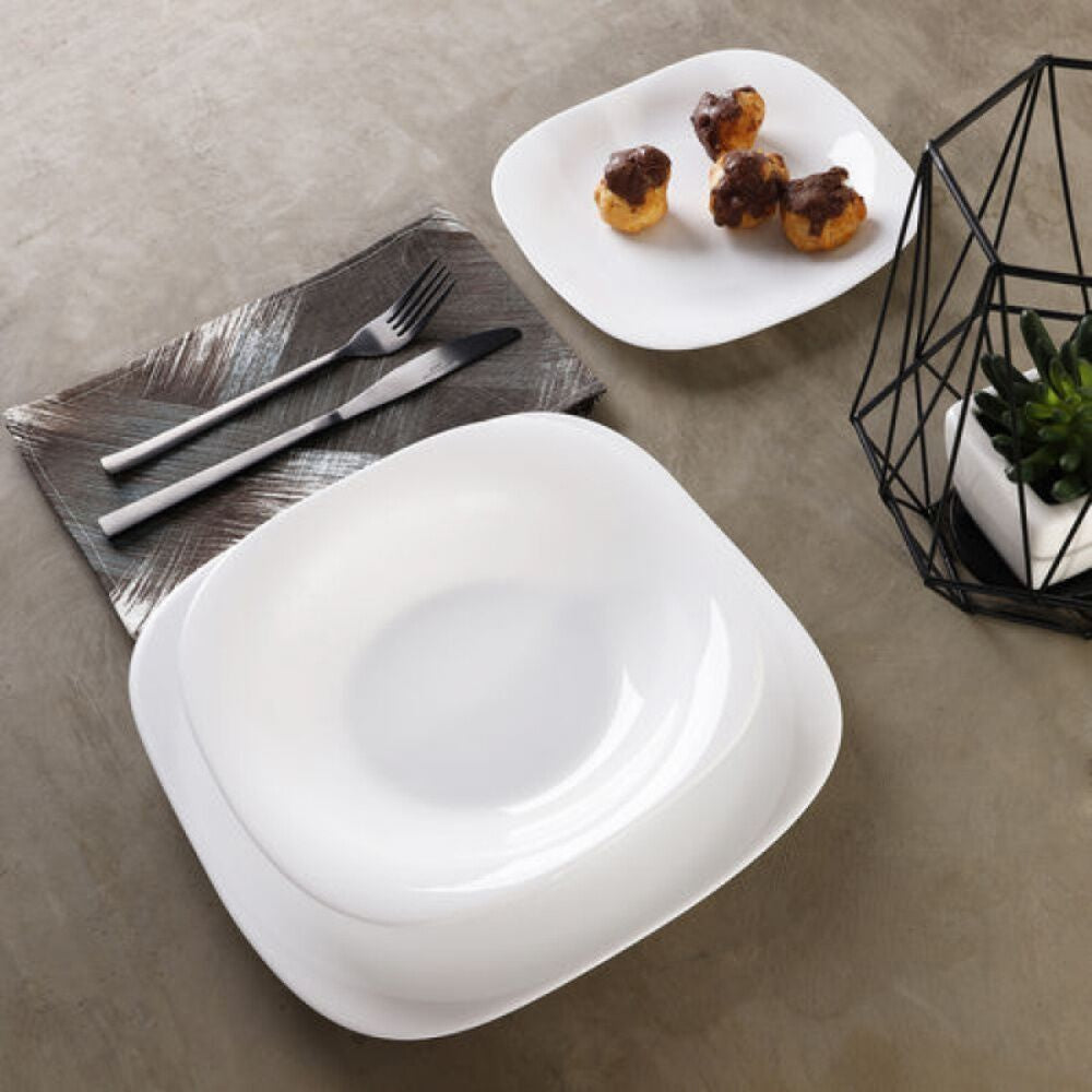 Nadir White Arcopal Dinner Plates - 6 pcs