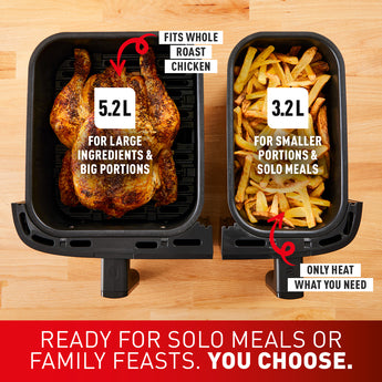 TEFAL Dual Easy Fry & Grill Air Fryer 8.3 L Stainless Steel