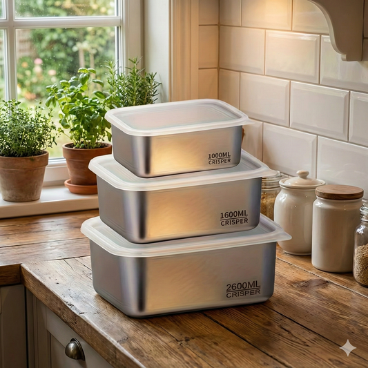 3-pieces stainless steel food container set