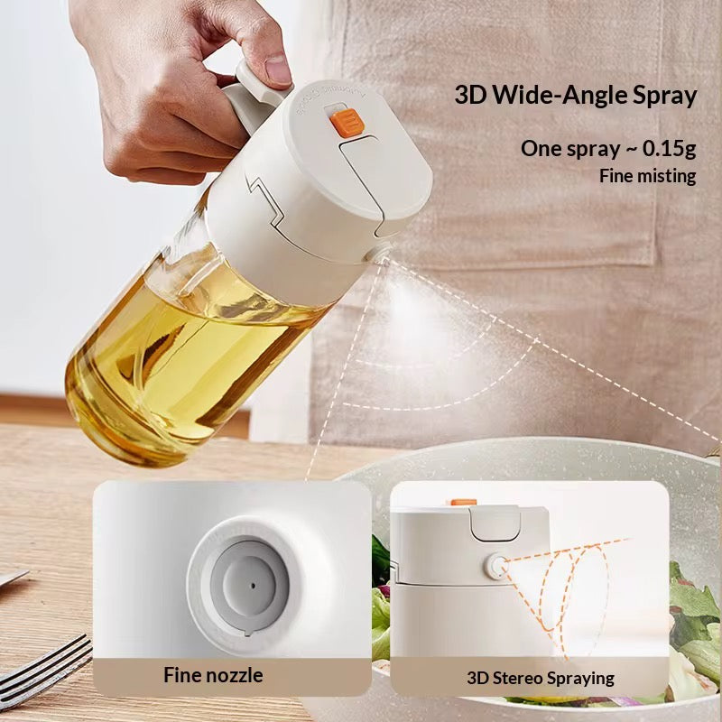 Modern Spray Pour Dual-Use Glass Oil Leak-Proof Atomizing Sprayer Portable 600ml