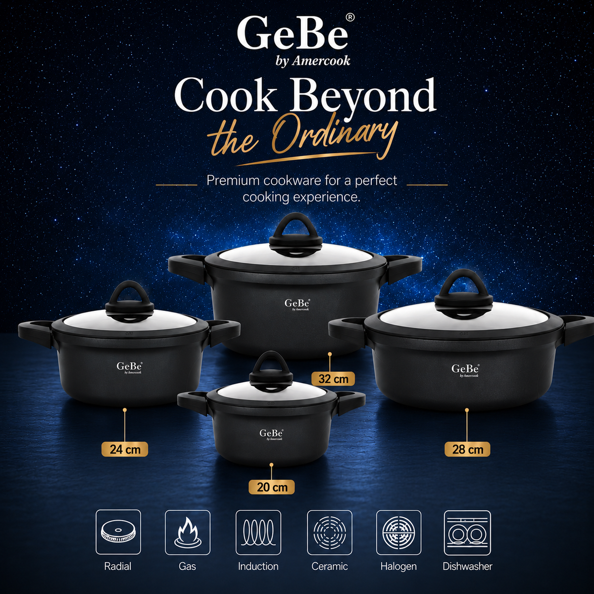 Gebe 4 pcs cookware set