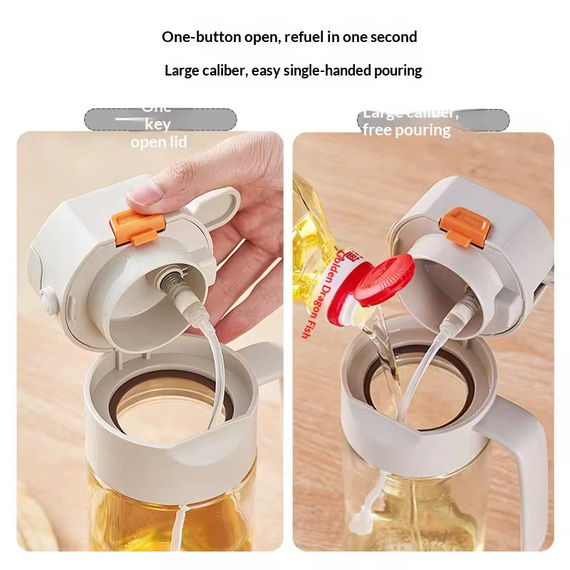 Modern Spray Pour Dual-Use Glass Oil Leak-Proof Atomizing Sprayer Portable 600ml