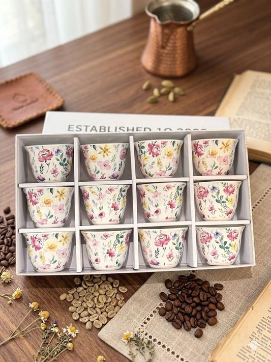 Floral Cawa Cups 12 pcs