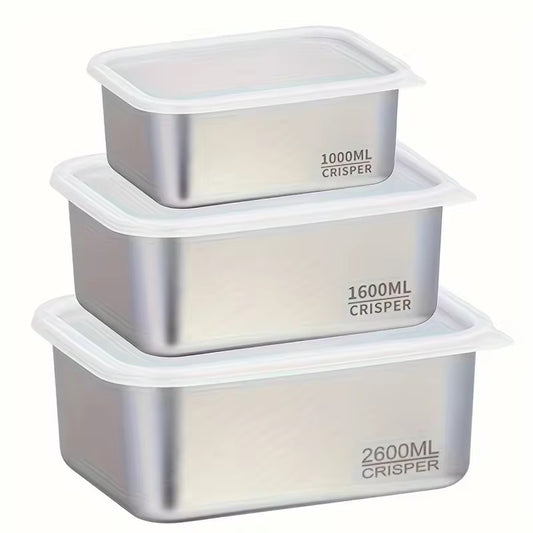 3-pieces stainless steel food container set