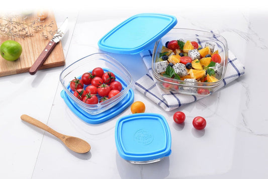 Duralex Square Storage Set - 3 Pieces ( 0.60, 1.15, 2 Litre) + Lids