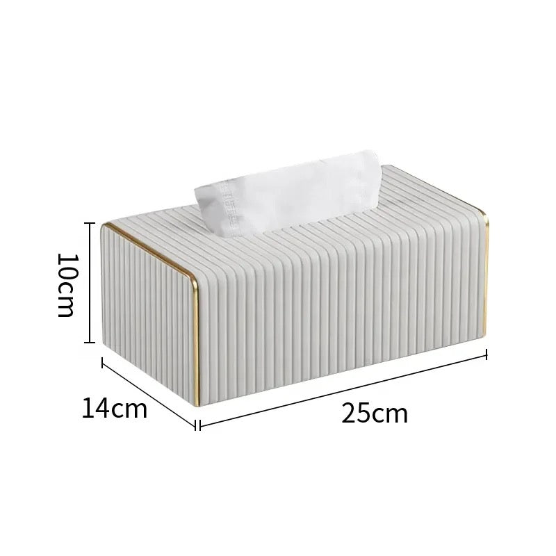 Leather wood luxury tissue box