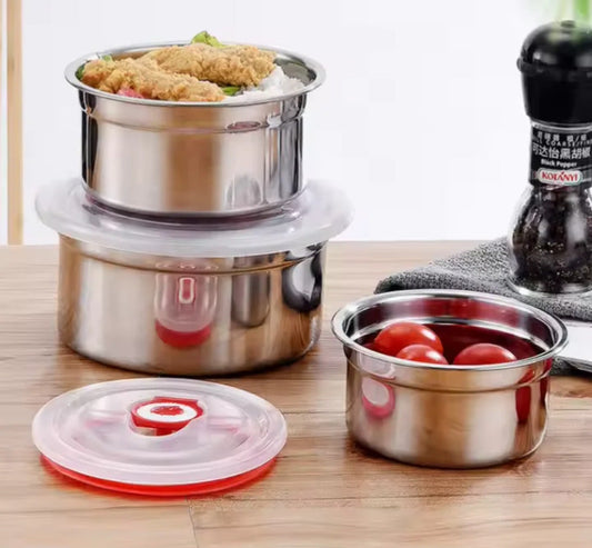 3pcs Stainless Lunch Box with Covers