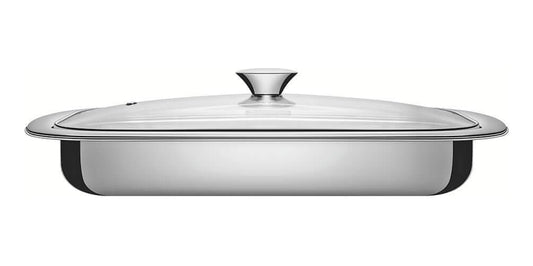Tramontina Cosmos Stainless Steel Rectangular Baking dish With Glass Lid