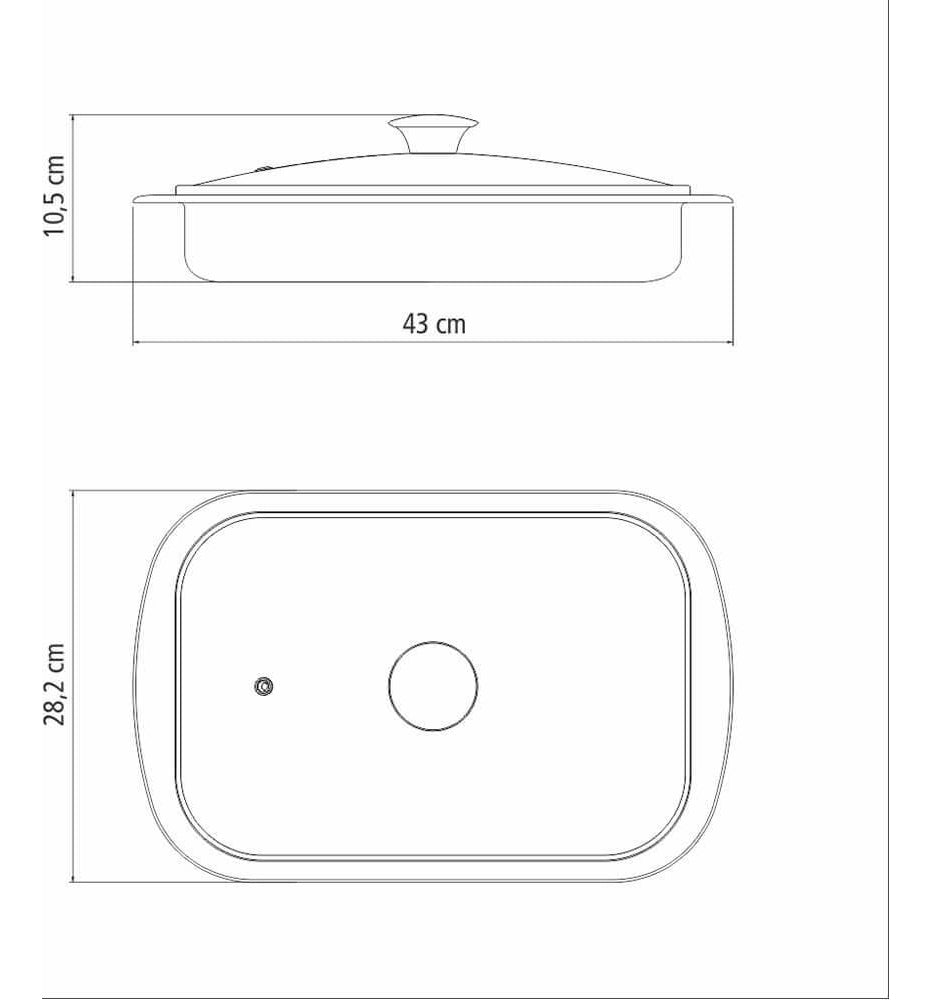 Tramontina Cosmos Stainless Steel Rectangular Baking dish With Glass Lid