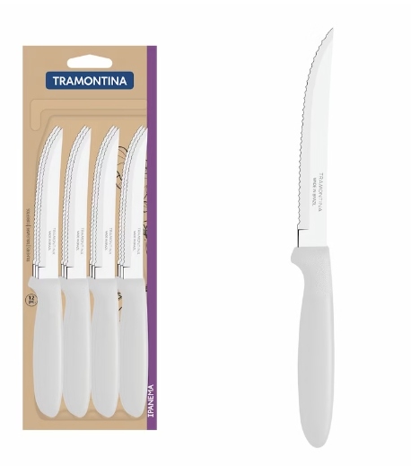 Tramontina Ipanema 12-Pieces Stainless Steel Plain-edge Steak Knife Set with Black Polypropylene Handles