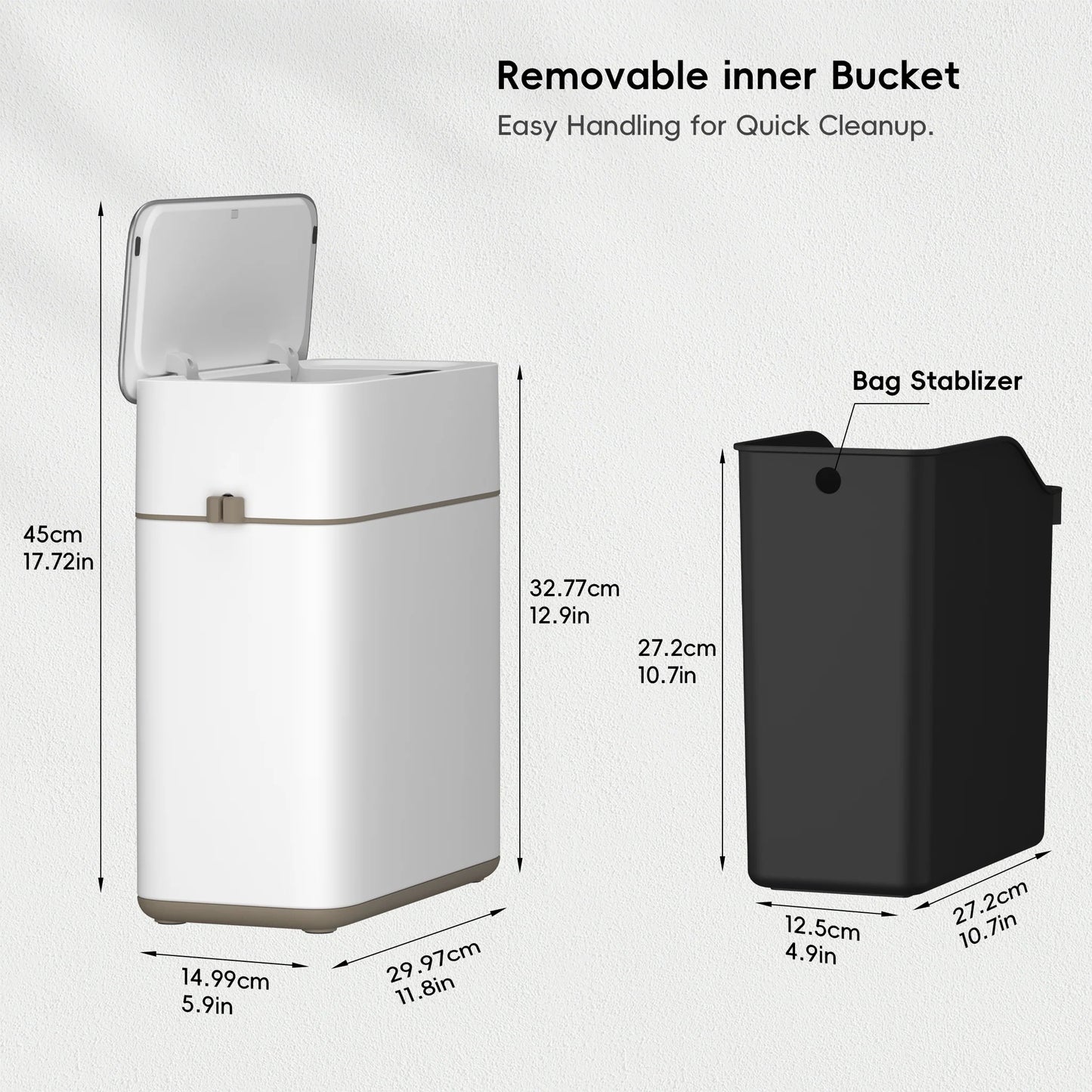 Bono Sensor Bathroom Trash Can with Lid - 8L-White
