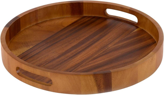 Large Round Wood Tray 45cm