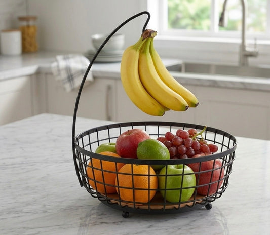 Wire fruit Backet with banana holder
