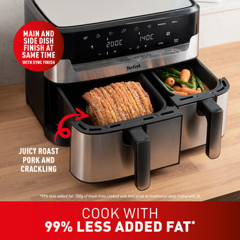 TEFAL Dual Easy Fry & Grill Air Fryer 8.3 L Stainless Steel